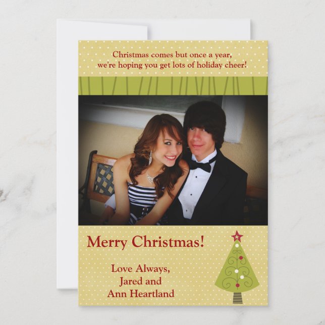 5x7 Decorated Christmas Tree Invitation (Front)