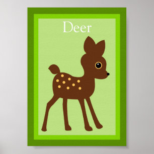 5X7 Deer Forest Friends Wall Art
