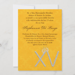 5x7 Diamond Topaz Quinceanera Birthday Invitation