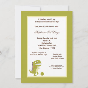 5x7 Dinosaur Baby Shower Invitation