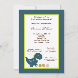 5x7 Dinosaur Baby Shower Invitation
