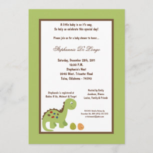 5x7 Dinosaur Baby Shower Invitation