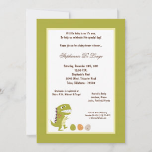 5x7 Dinosaur Baby Shower Invitation