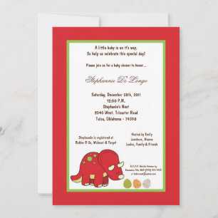 5x7 Dinosaur Baby Shower Invitation