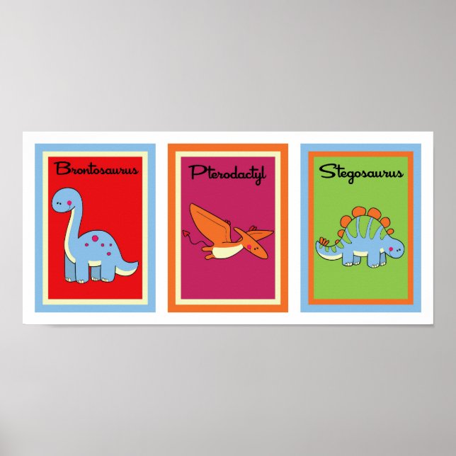 5X7 Dinosaurs Wall Art Collection (Front)