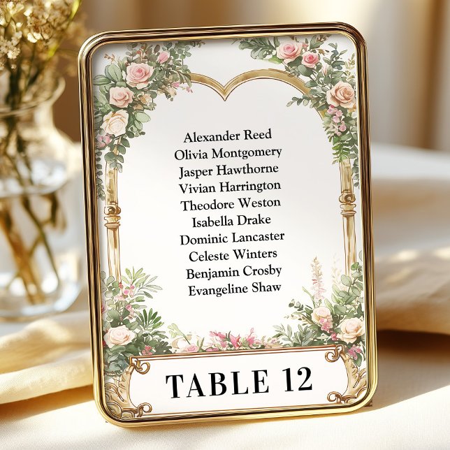5x7 Elegant Floral Seating Chart Table Number (Creator Uploaded)