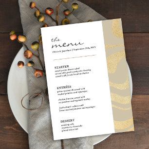 5x7" Elegant Gold Glitter Wedding Table Menu Card