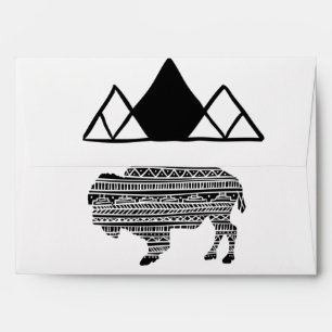 5x7 Envelope Boho Buffalo Tribal Pattern Bohemian