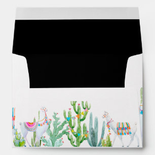 5x7 Envelope Boho Llama Bohemian Cacti Desert Flow