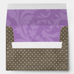 5x7 Envelope Brown Polka Dot Outside Purple Inside