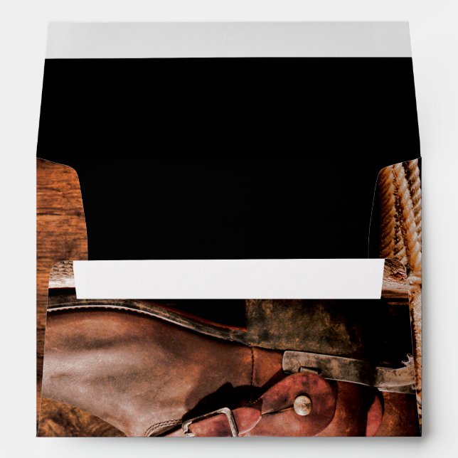 5x7 Envelope Cowboy Boots Barn Wood Rustic Country (Back (Bottom))