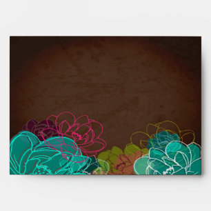 5x7 Envelope Neon Floral Outside Hot Pink Inside