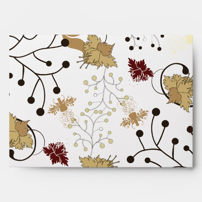 5x7  Envelope Option 1 Fall Floral/Branches nature (Front)