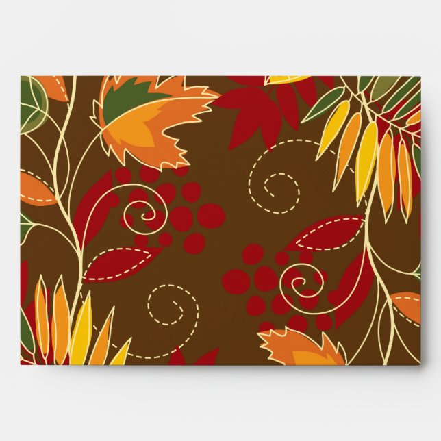 5x7  Envelope Option 1 Fall Foliage Leaves (Front)