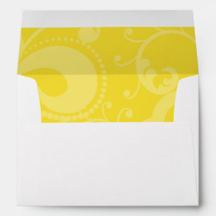 5x7  Envelope Option 1 Hot Pink/Yellow Swirls Dots
