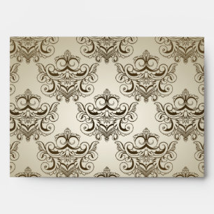 5x7 Envelope Option 1 Tanish Brown Damask