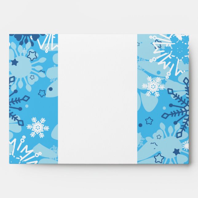 5x7  Envelope Option 2 Blue Tree / Snowflakes (Front)