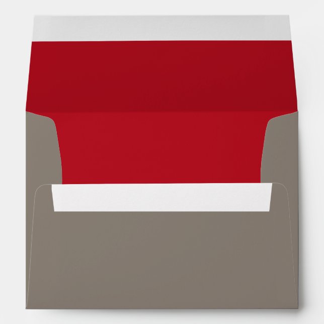 5x7  Envelope Option 2 Crimson Red/Grey Bg White S (Back (Bottom))