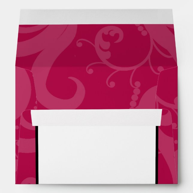 5x7  Envelope Option 2 Hot Pink/Yellow Swirls Dots (Back (Bottom))