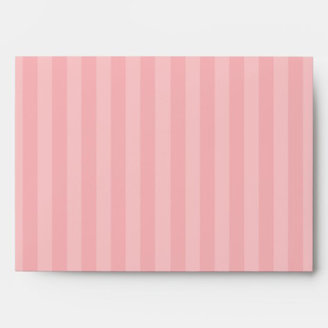 5x7  Envelope Option 2 Love Birds Pink Stripes/Dot (Front)