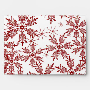 5x7  Envelope Option 3 Christmas Red Snowflakes