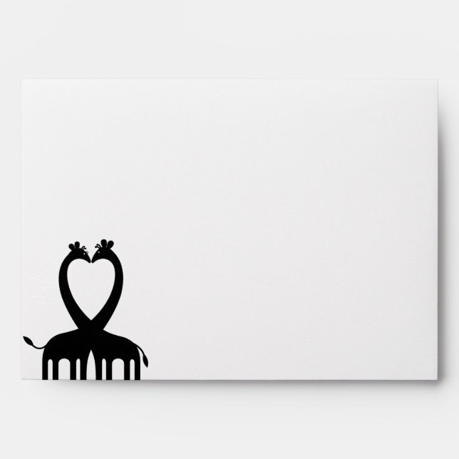 5x7  Envelope Option 3 Hot Pink/Black Giraffe Love (Front)
