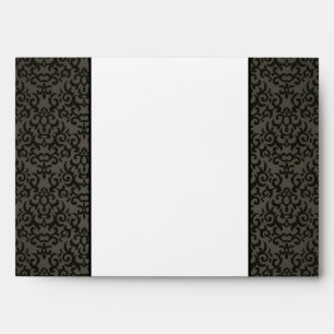 5x7  Envelope Option 4 Black and Grey Damask