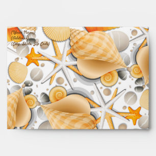 5x7 Envelope Option 5 Assorted Seashells Orange