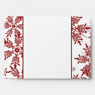 5x7  Envelope Option 5 Christmas Red Snowflakes