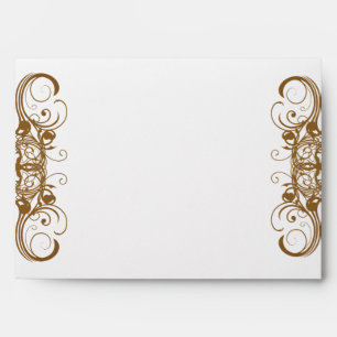 5x7 Envelope Option 5 Gold and Black Damask