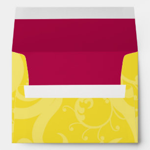 5x7  Envelope Option 5 Hot Pink/Yellow Swirls Dots