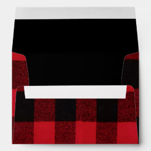 5x7 Envelope Red Buffalo Plaid Bear Black