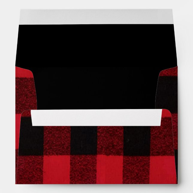 5x7 Envelope Red Buffalo Plaid Bear Black (Back (Bottom))
