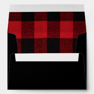 5x7 Envelope Red Plaid Black Bear