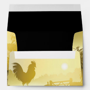 5x7 Envelope Sunny Morning Farm Country Rustic Sun