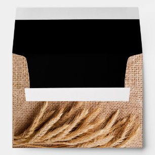 5x7 Envelope Wheat on Burlap Sack Country Rustic F