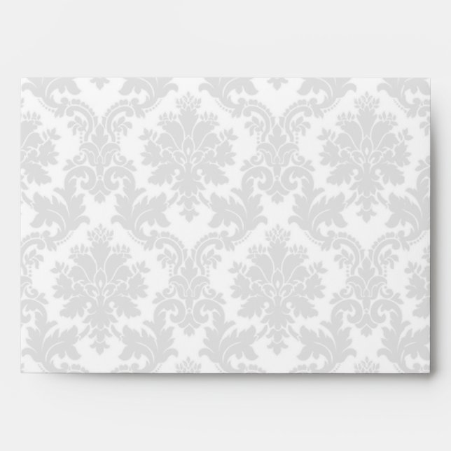 5x7 Envelope White Damask Outside White Inside (Front)