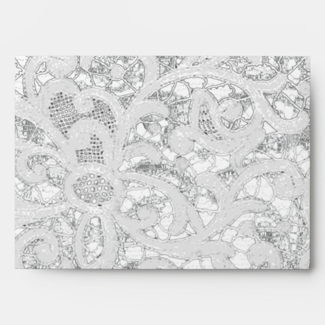 5x7 Envelope White Lace Outside Brown Inside (Front)