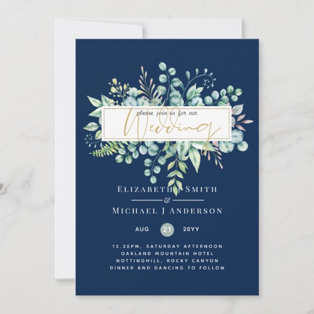 5x7 Eucalyptus Dreams - Botanical Greenery Wedding (Front)