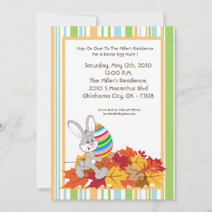 5x7 Fall Easter Bunny Party Invitation