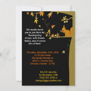 5x7 Fall Leaves Thanksgiving Party Invitation