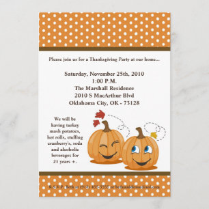 5x7 Fall Pumpkins Harvest Thanksgiving Invitation