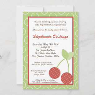 5x7 Farm Red Cherry Fruit Baby Shower Invitation
