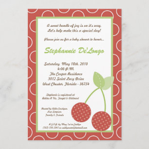 5x7 Farm Red Cherry Fruit Baby Shower Invitation