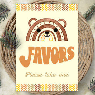 5x7 Favours Boho Woodland Bear Birthday Poster
