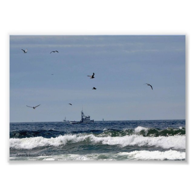 5X7 Fishing on the Pacific Photo Print (Front)