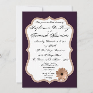5x7 Floral Flower Fancy Elegant Wedding Invitation