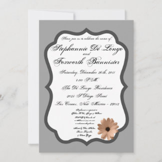 5x7 Floral Flower Fancy Elegant Wedding Invitation