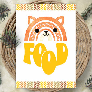 5x7 Food Station Boho Woodland Fox Birthday Poster