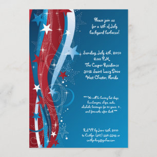 5x7 Fourth 4th of July Party Barbecue Invitation